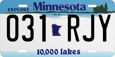 MN license plate 031RJY
