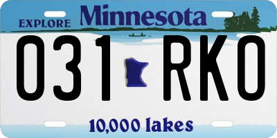 MN license plate 031RKO