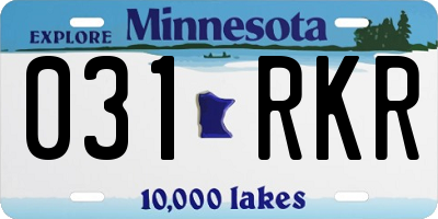 MN license plate 031RKR