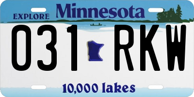 MN license plate 031RKW