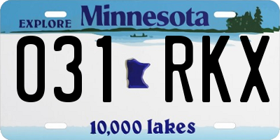 MN license plate 031RKX