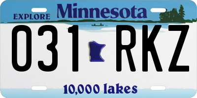 MN license plate 031RKZ