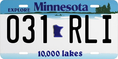 MN license plate 031RLI