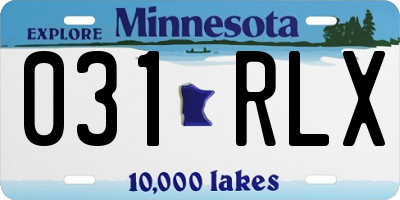 MN license plate 031RLX