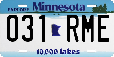 MN license plate 031RME