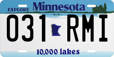 MN license plate 031RMI