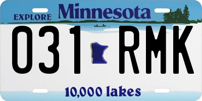 MN license plate 031RMK
