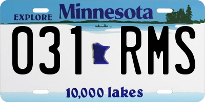 MN license plate 031RMS