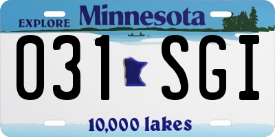 MN license plate 031SGI
