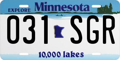 MN license plate 031SGR
