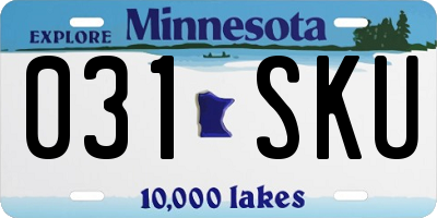 MN license plate 031SKU