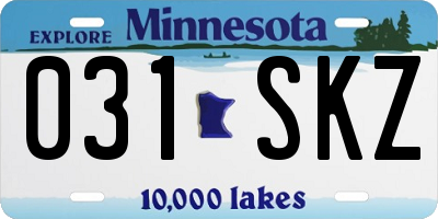 MN license plate 031SKZ