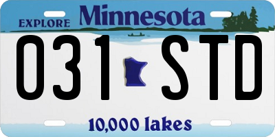 MN license plate 031STD