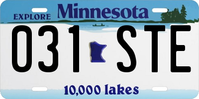 MN license plate 031STE