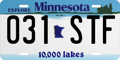 MN license plate 031STF