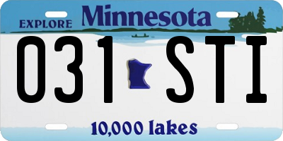 MN license plate 031STI