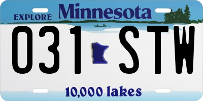 MN license plate 031STW