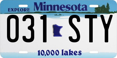 MN license plate 031STY