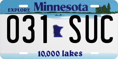 MN license plate 031SUC