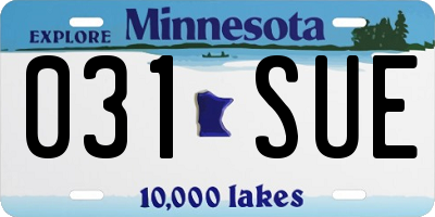 MN license plate 031SUE