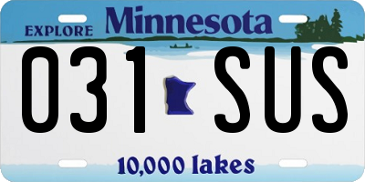 MN license plate 031SUS