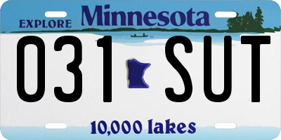 MN license plate 031SUT