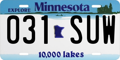 MN license plate 031SUW