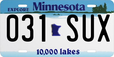 MN license plate 031SUX
