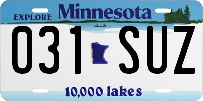 MN license plate 031SUZ