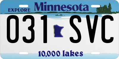 MN license plate 031SVC