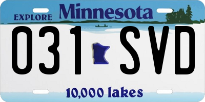 MN license plate 031SVD