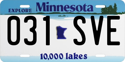 MN license plate 031SVE