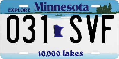 MN license plate 031SVF