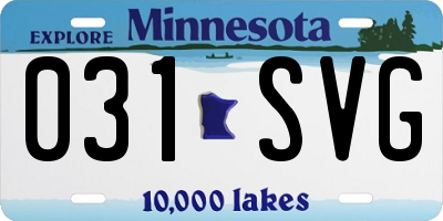 MN license plate 031SVG