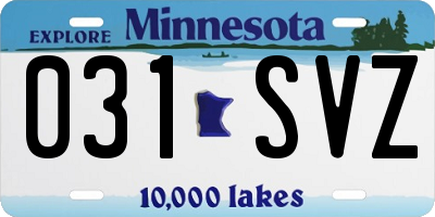 MN license plate 031SVZ
