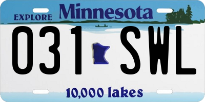MN license plate 031SWL