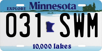 MN license plate 031SWM