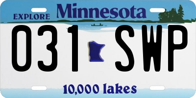 MN license plate 031SWP