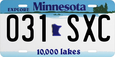 MN license plate 031SXC