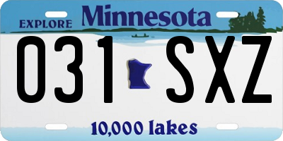 MN license plate 031SXZ