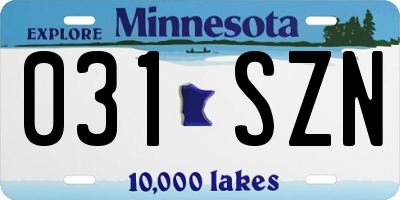 MN license plate 031SZN