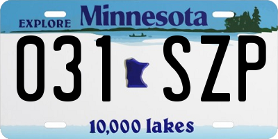 MN license plate 031SZP