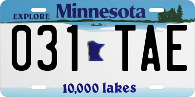 MN license plate 031TAE