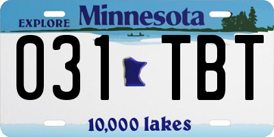 MN license plate 031TBT