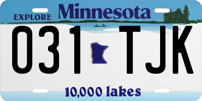 MN license plate 031TJK