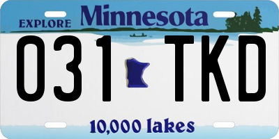 MN license plate 031TKD