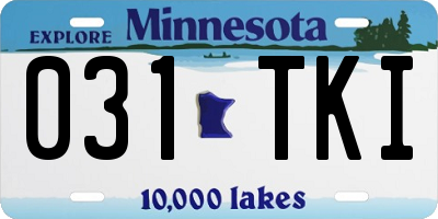MN license plate 031TKI