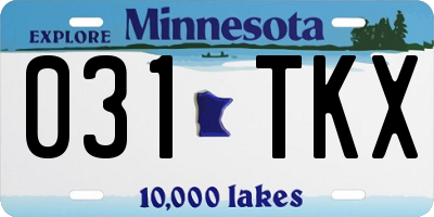 MN license plate 031TKX
