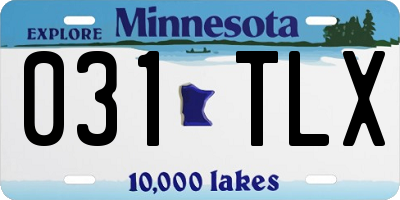MN license plate 031TLX