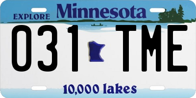 MN license plate 031TME